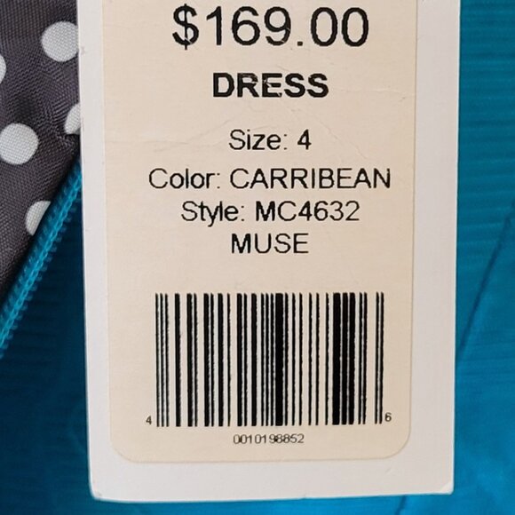 Muse Carribean Blue Structured Sleeveless Dress with Ruffle Hem NEW NWT Small - Picture 10 of 11